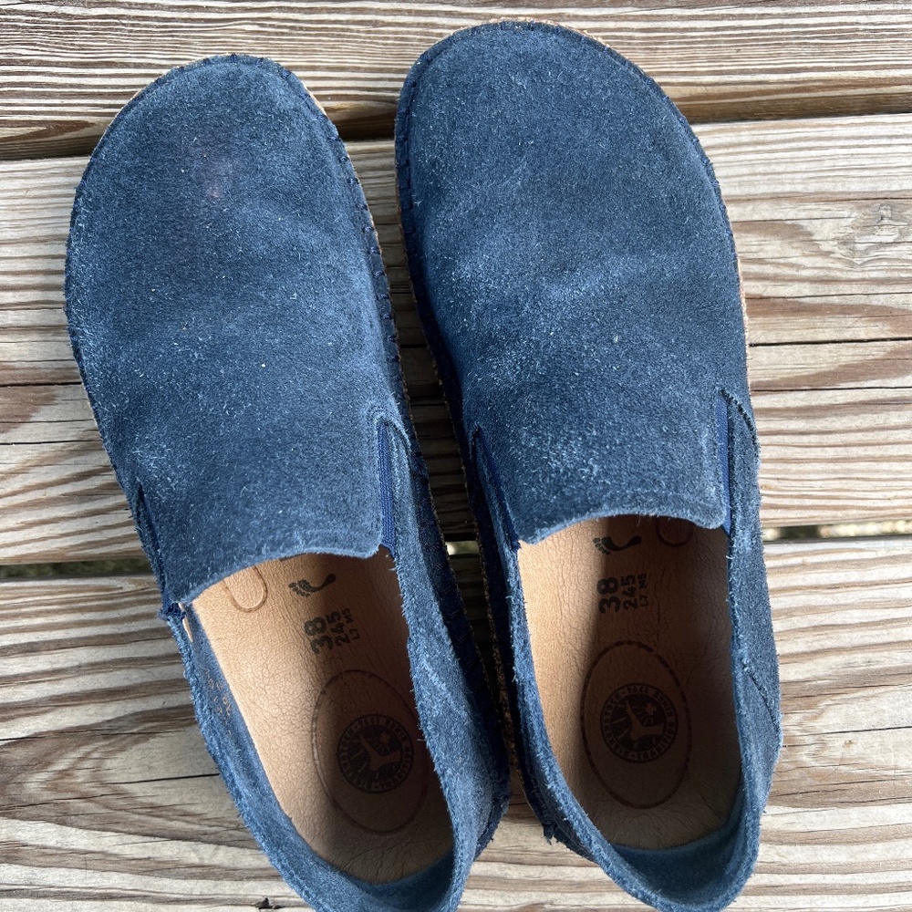 Birkenstock Callan Loafers Women's Size 38, 7 1/2 Navy Suede